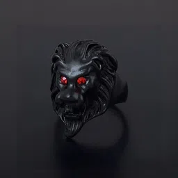 Teeragaj Stone Studded Lion Face Finger Ting image 2