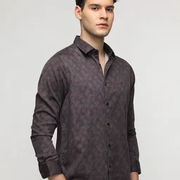 Crocodile Men Comfort Spread Collar Conversational Printed Cotton Casual Shirt image 3
