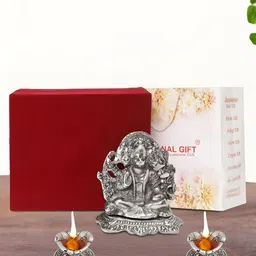 INTERNATIONAL GIFT Silver-Toned Panchmukhi Hanuman Religious Idol Showpiece-picture-41