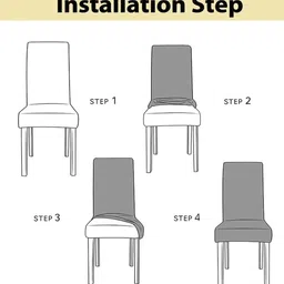 HOUSE OF QUIRK Set Of 4 Green Self Design 220 GSM Stretchable Jacquard Chair Covers image 2