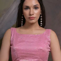 Anouk Rustic Floral Printed Embellished Sequinned Border Pure Chiffon Saree image 4