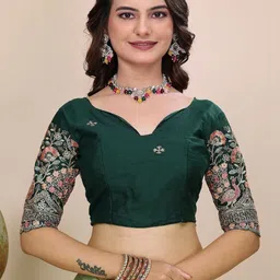 Zeenat Duniya Woven Design Embroidered Poly Georgette Saree image 5