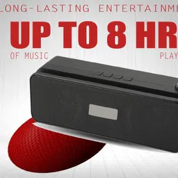 ZSIV Wireless Bluetooth Soundbar with Upto 8Hours Playback Sound, Bass Mode 16 W Bluetooth Speaker image 3