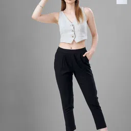T19 Women Relaxed Straight Fit Trousers-picture-12