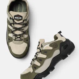 Woodland Men Colourblocked Nubuck Sneakers-image-18