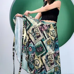 TENNECY Printed Maxi Wrap Skirts image 3