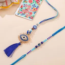 Sangria Bhaiya Bhabhi Beaded Thread Rakhis With Roli Chawal Chandan & Mishri-picture-55