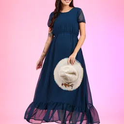 Krunal Raiyani Crepe Fit & Flare Dress-picture-42