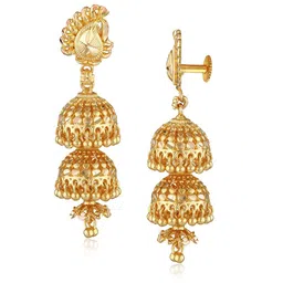 Vighnaharta Gold-Plated Dome Shaped Jhumkas image 2