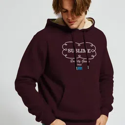 MaverIQ Men Printed Hooded Sweatshirt image 3
