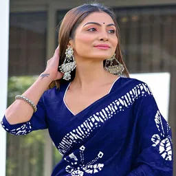 NENUCLASSIC Batik Pure Cotton Ikat Saree image 3