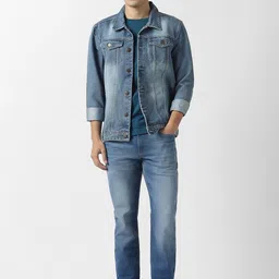 VAN HEUSEN DENIM LABS Men Regular Fit Mid-Rise Light Fade Jeans image 4