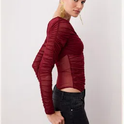 Trendyol Solid Round Neck Long Sleeves Bodysuit-picture-34