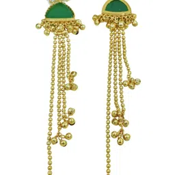 J & C Fashion Arena Women Gold-Plated Classic Drop Earrings image 1