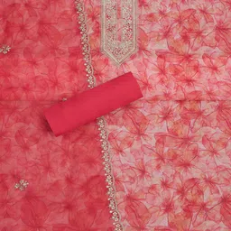 Soch Printed Organza Unstitched Dress Material image 5