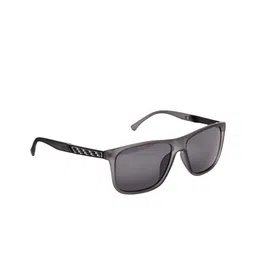Garry Gobbs Unisex Grey Lens & Gunmetal-Toned Rectangle Sunglasses with image 3