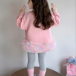 LULU & SKY Girls Printed Round Neck Sweatshirt With Leggings image 4