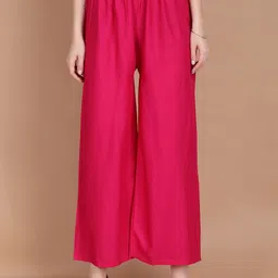 MICHAEL KOVLIN Women Plus Size Wide Leg Luxe Ethnic Knitted Palazzos-image-73