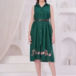 Jyoti Floral Embroidered A-Line Dress-picture-10