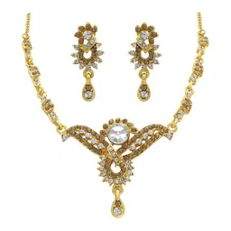 Women Click Gold-Plated Artificial Stone-Studded Jewellery Set image 1