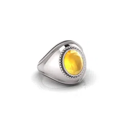 RRVGEM 9.00 Ratti Yellow Sapphire Silver Plated Ring image 2