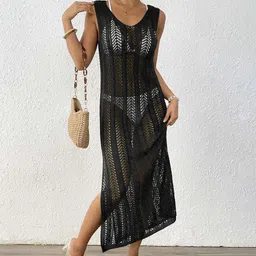 JC Mode Self-Designed Round Neck Swimwear Cover up Top-image-95