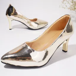 TRYME Women Metallic Slim Heel Pumps-image-1