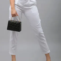 Me Craft Women Comfort Regular Fit Mid-Rise Trousers-image-83