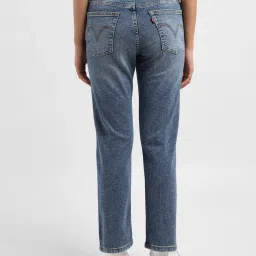 levi's Women's Blue Wedgie Straight Fit Mid Rise Jeans image 4