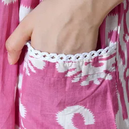 DECKEDUP Printed Cotton Fit & Flare Midi Dress image 3