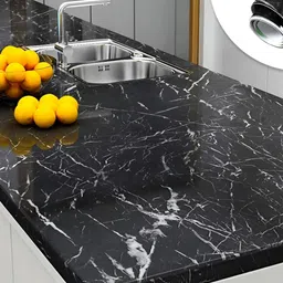 INDIAN ROYALS Black Marble Printed Self-Adhesive & Durable Wall Sticker-image-72