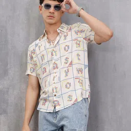 WROGN Slim Fit Spread Collar Typography Printed Opaque Shirt-picture-34