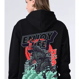 OWL MINK Women Printed Hooded Sweatshirt image 3