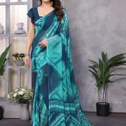 The Textile Hub Tie and Dye Pure Georgette Saree-image-63