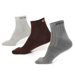OLWEN Men Pack Of 3 Patterned Cotton Ankle Length Socks-picture-26