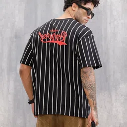 WROGN Men Striped Round Neck T-shirt-image-77