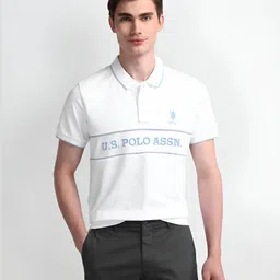 U.S. Polo Assn. Men Typography Printed Polo Collar Cotton Slim Fit T-Shirt-picture-48