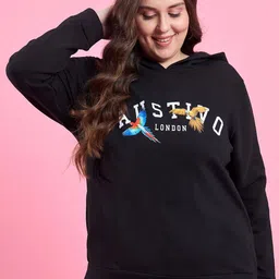 AUSTIVO Women Printed Hooded Sweatshirt image 1