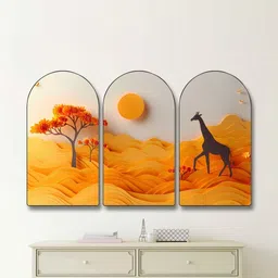 Myntra Elegant Homes Orange Set of 3 Piece MDF Other Wall Paintings-picture-30