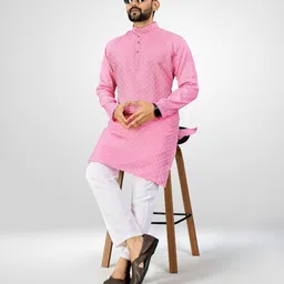 PRIMEICON Men Embroidered Thread Work Kurta image 5