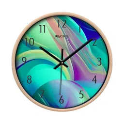 OLIVE TREE Cream-Coloured & Green Printed Contemporary Wall Clock image 2