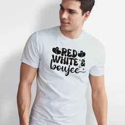 Seekbuylove Men Bio Finish Red White And Boujee Round Neck Pure Cotton T-shirt image 5