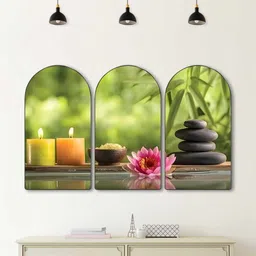 Myntra Elegant Homes Set Of 3 MDF Other Spa Meditation Zen Candle Lotus Wall Painting-picture-33