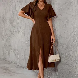 Sugathari Flutter Sleeve A-Line Midi Dress-picture-11