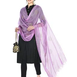 A R SILK DUPATTA HUB Woven Design Dupatta with Mirror Work image 4