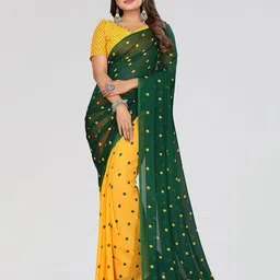Moda Rapido Polka Dot Printed Poly Georgette Saree-image-27