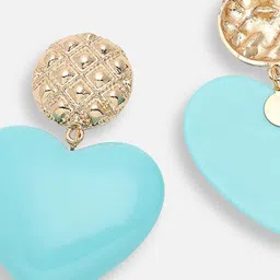 DressBerry Gold-Plated Heart Shaped Drop Earrings image 3