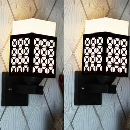 Gojeeva Black Wood Square Wall Lamps-picture-24
