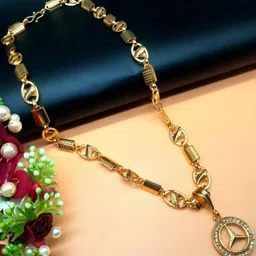 SHANKHRAJ MALL Gold-Plated Circular Pendants with Chains-picture-18