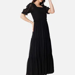 Jash Creation Bell Sleeve Applique Georgette Fit & Flare Maxi Dress image 2